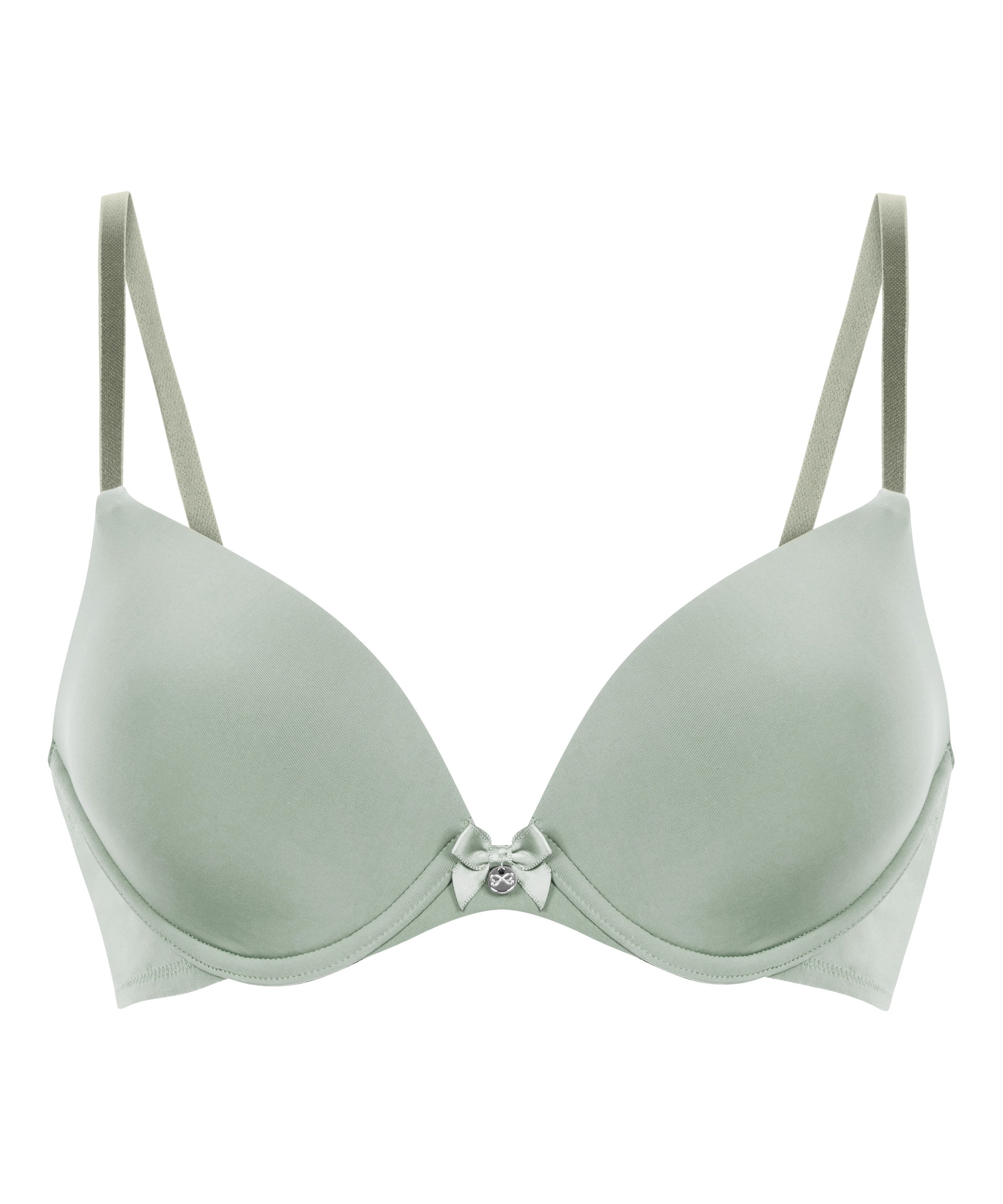 Plunge Padded Underwired Bra, Green, main