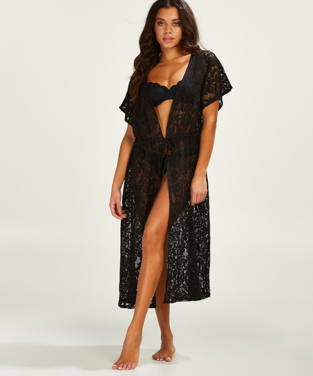 Lace Long Tunic, Black