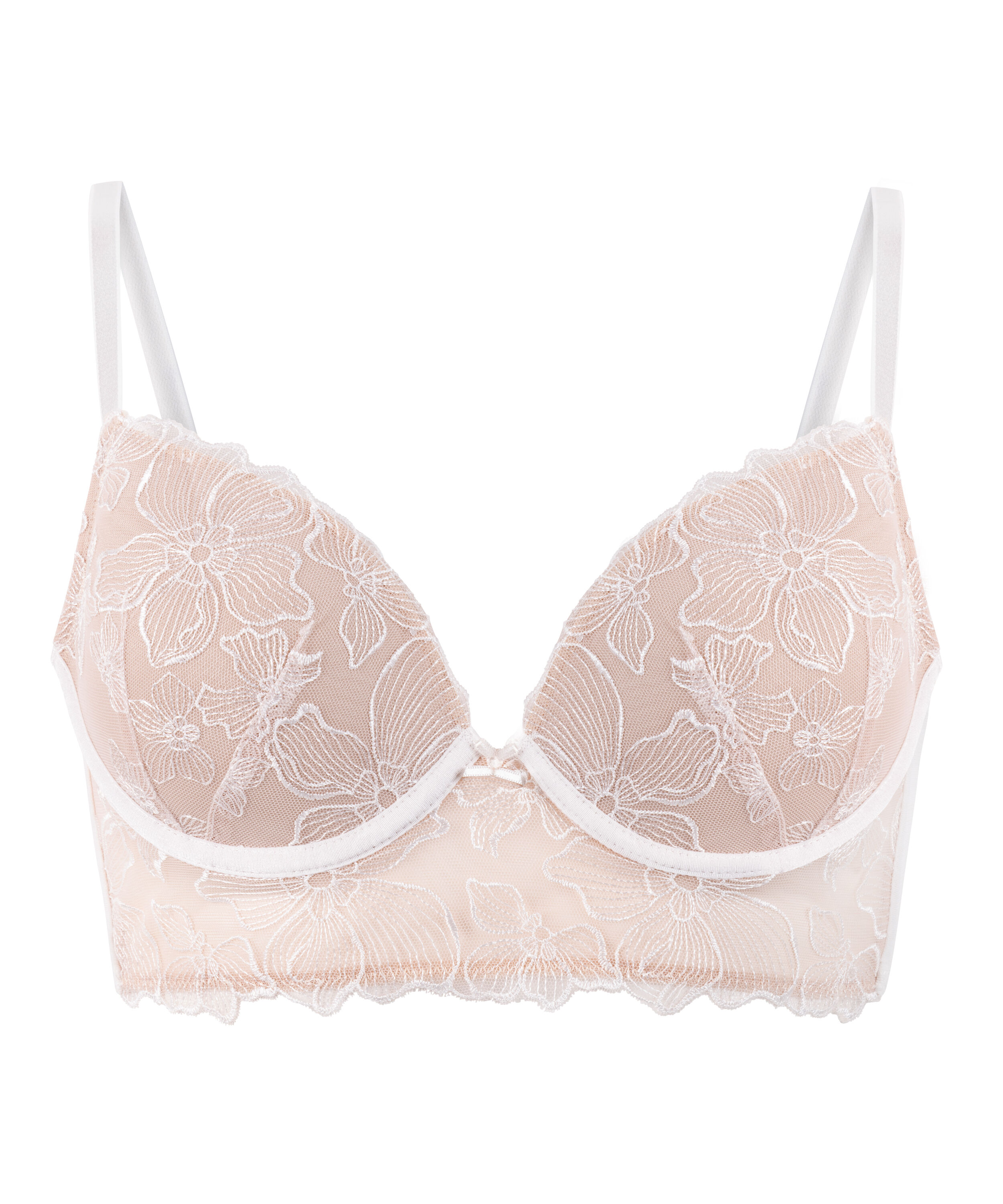 Lauren Padded Underwired Longline Bra, White