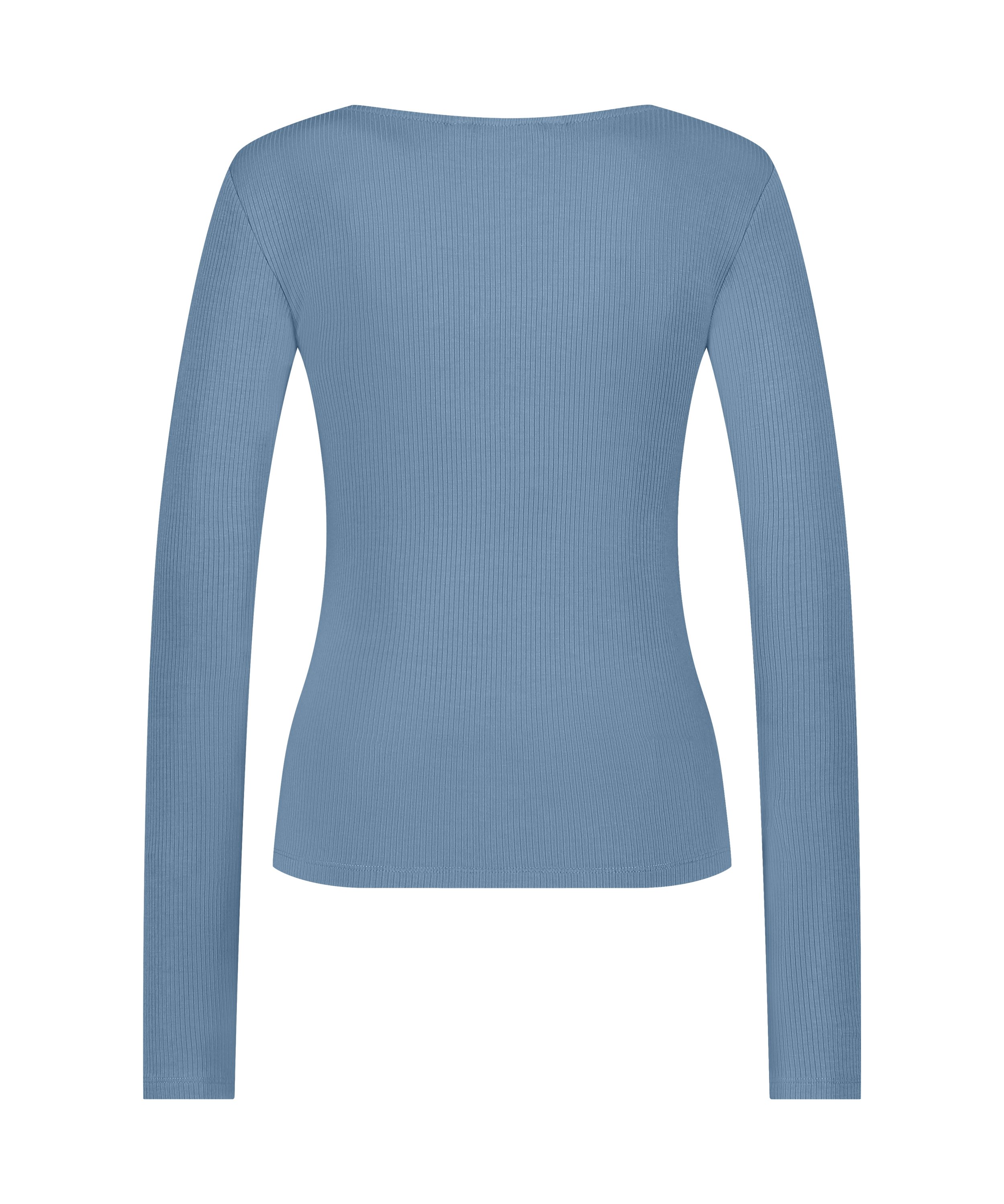 Ribbed Pyjama Top, Blue, main