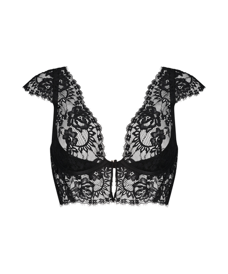 Trixie Non-Padded Underwired Longline Bra, Black