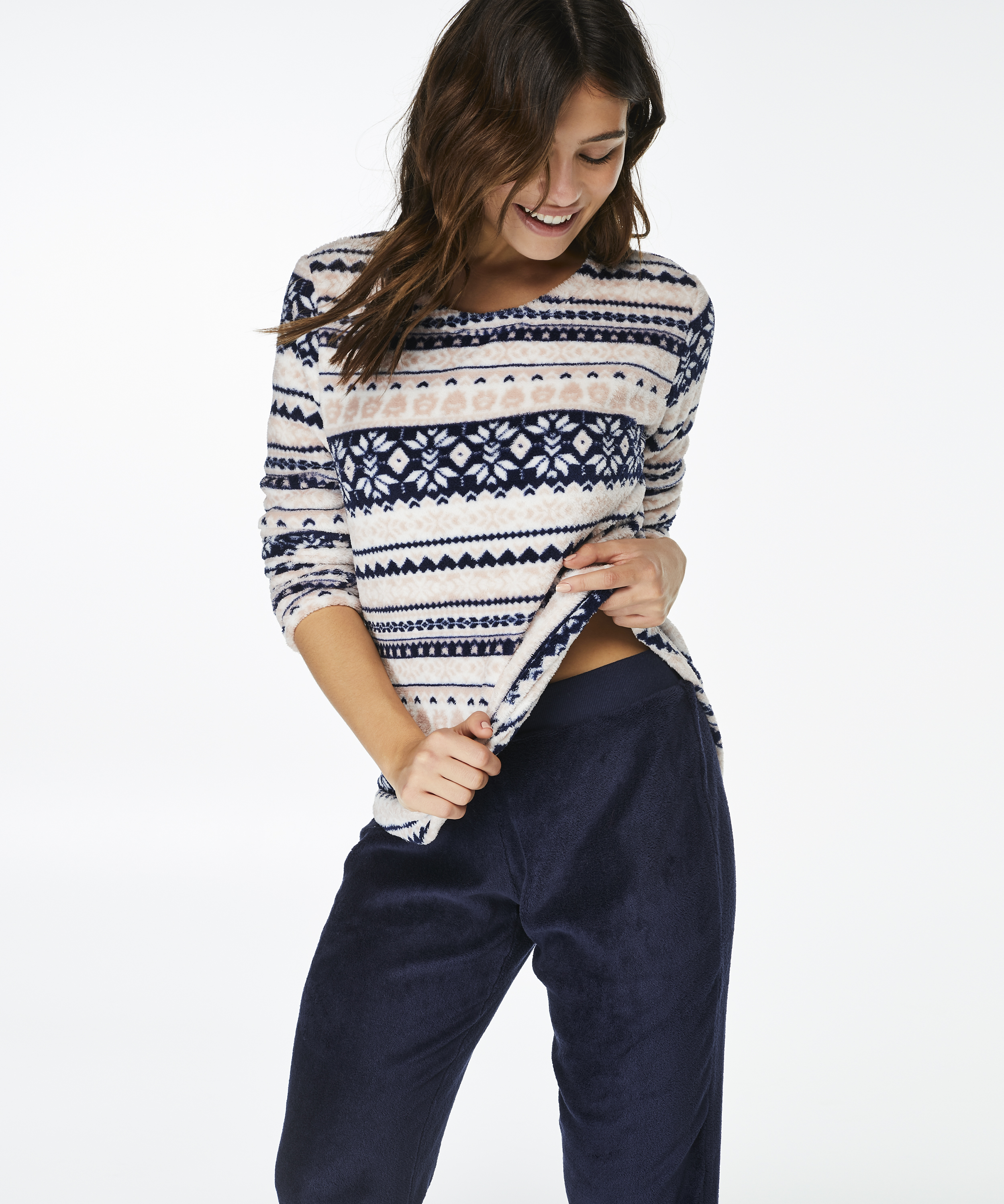 PJ Fleece Fairisle, Pink, main