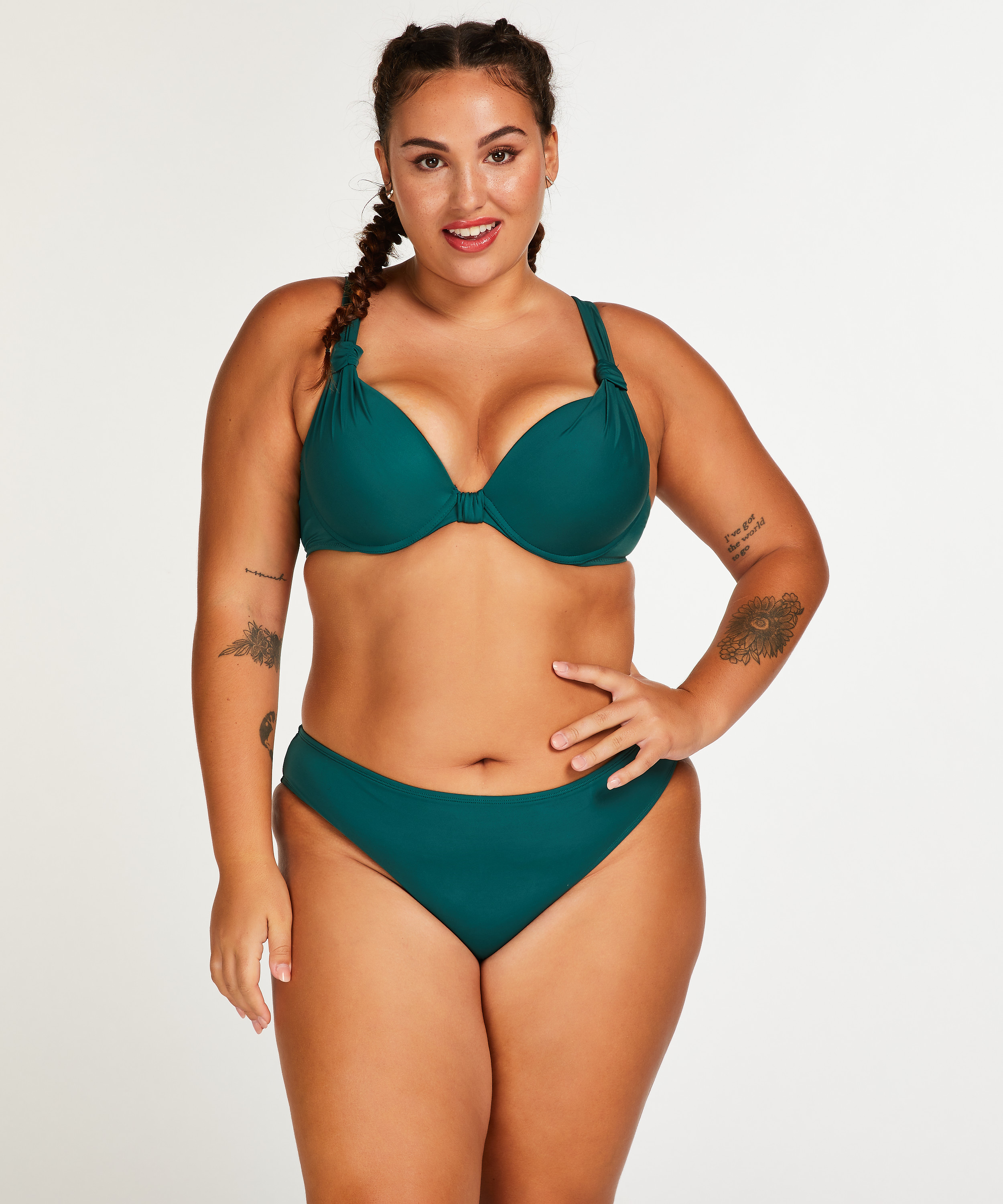 Luxe padded push-up bikini top Cup A - E, Green, main