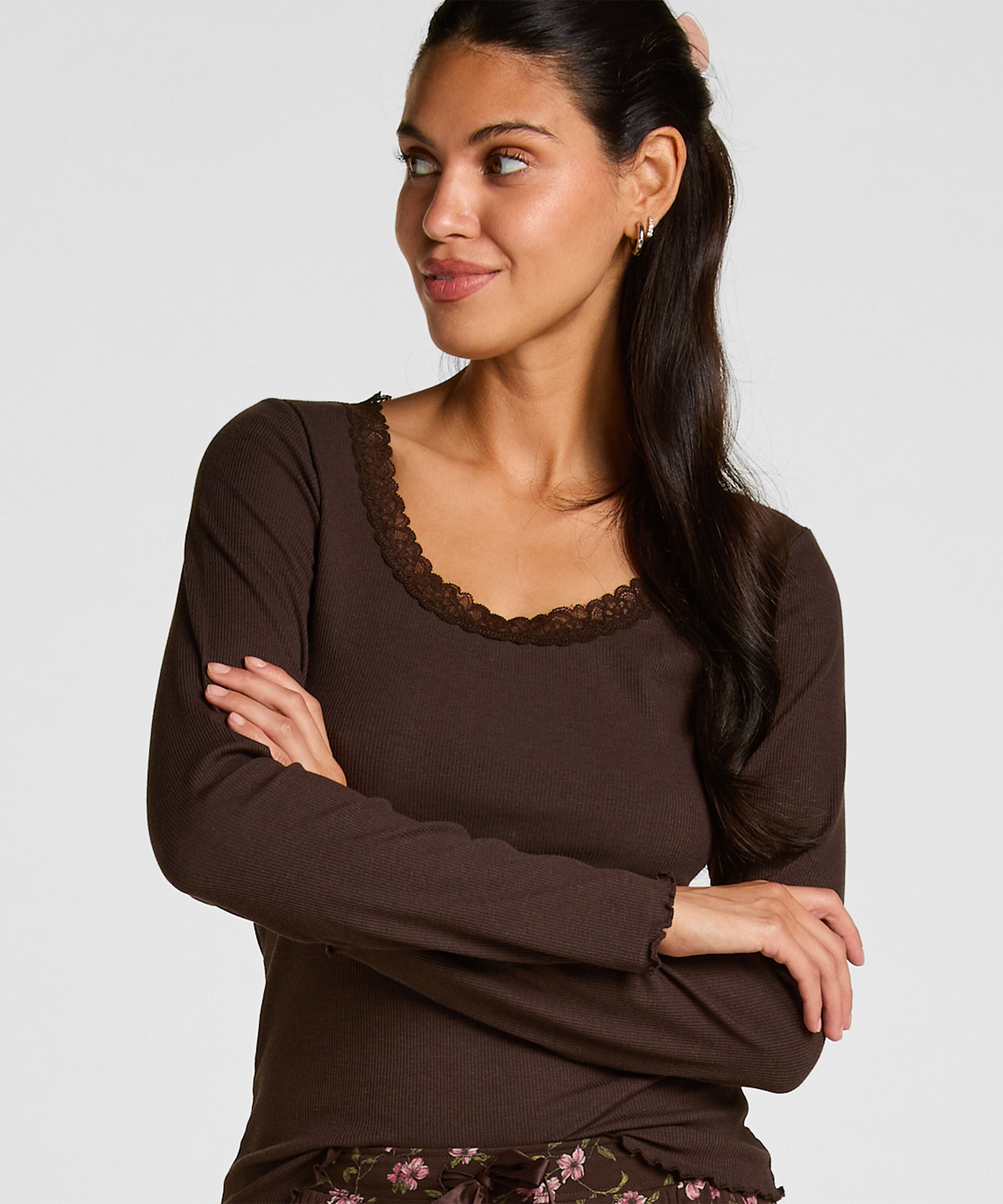 Top Jersey Lace, Brown Top Jersey Lace, Brown