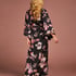 Bloom Satin Kimono, Black