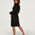 Doutzen satin velvet bathrobe, Black