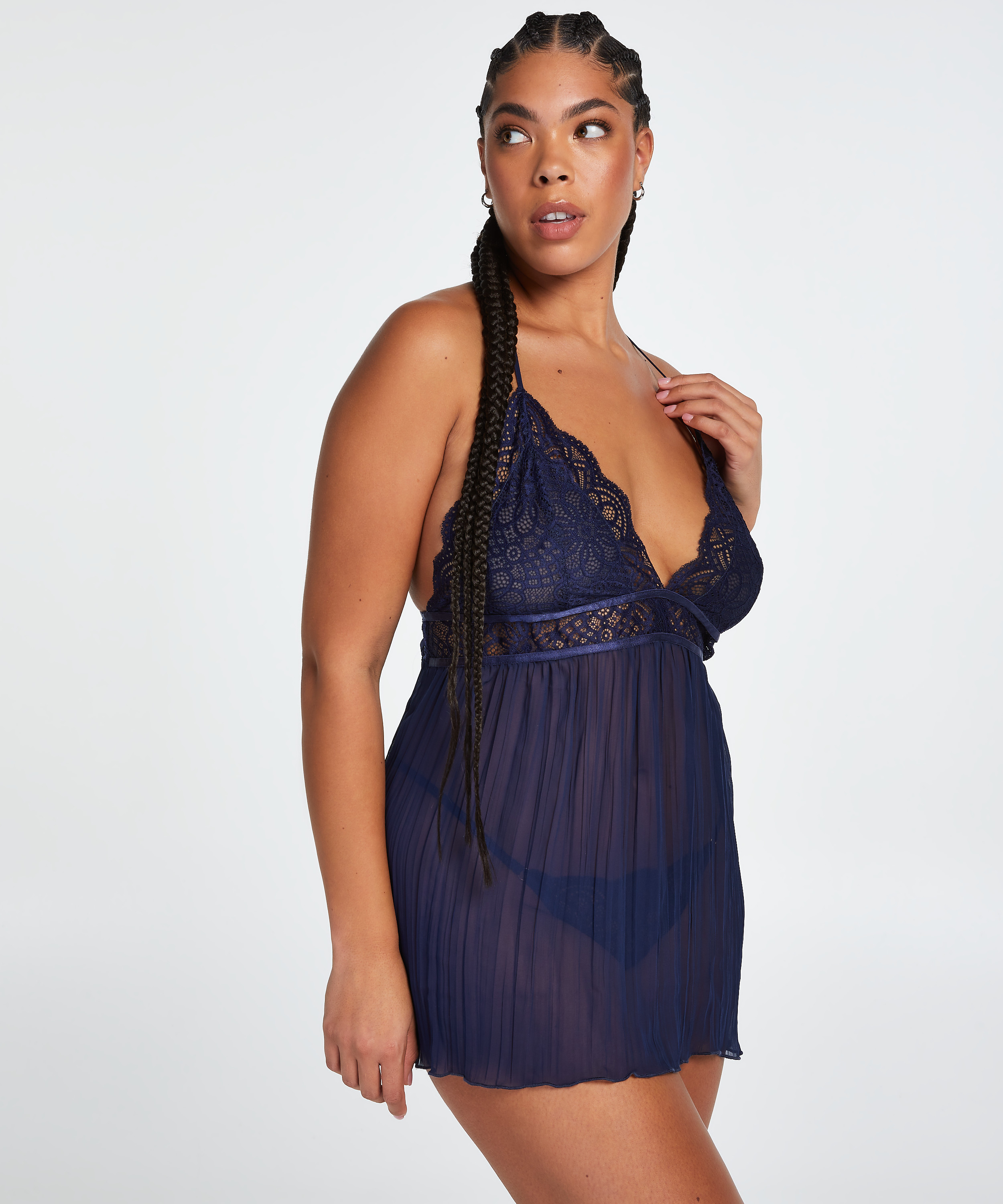Chiffon babydoll, Blue, main