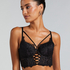 Char Padded Underwired Longline Push-Up Bra, Black