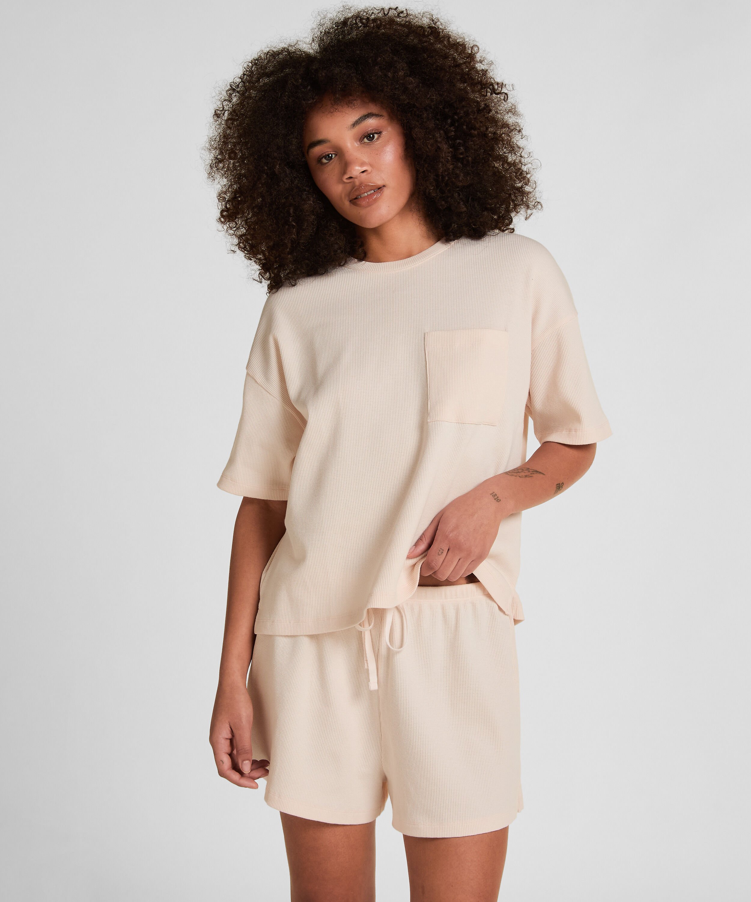 Short Waffle, Pink Short Waffle, Pink