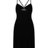 Jersey Lace Back Slipdress, Black