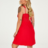 Nora Lace Slip Dress, Red