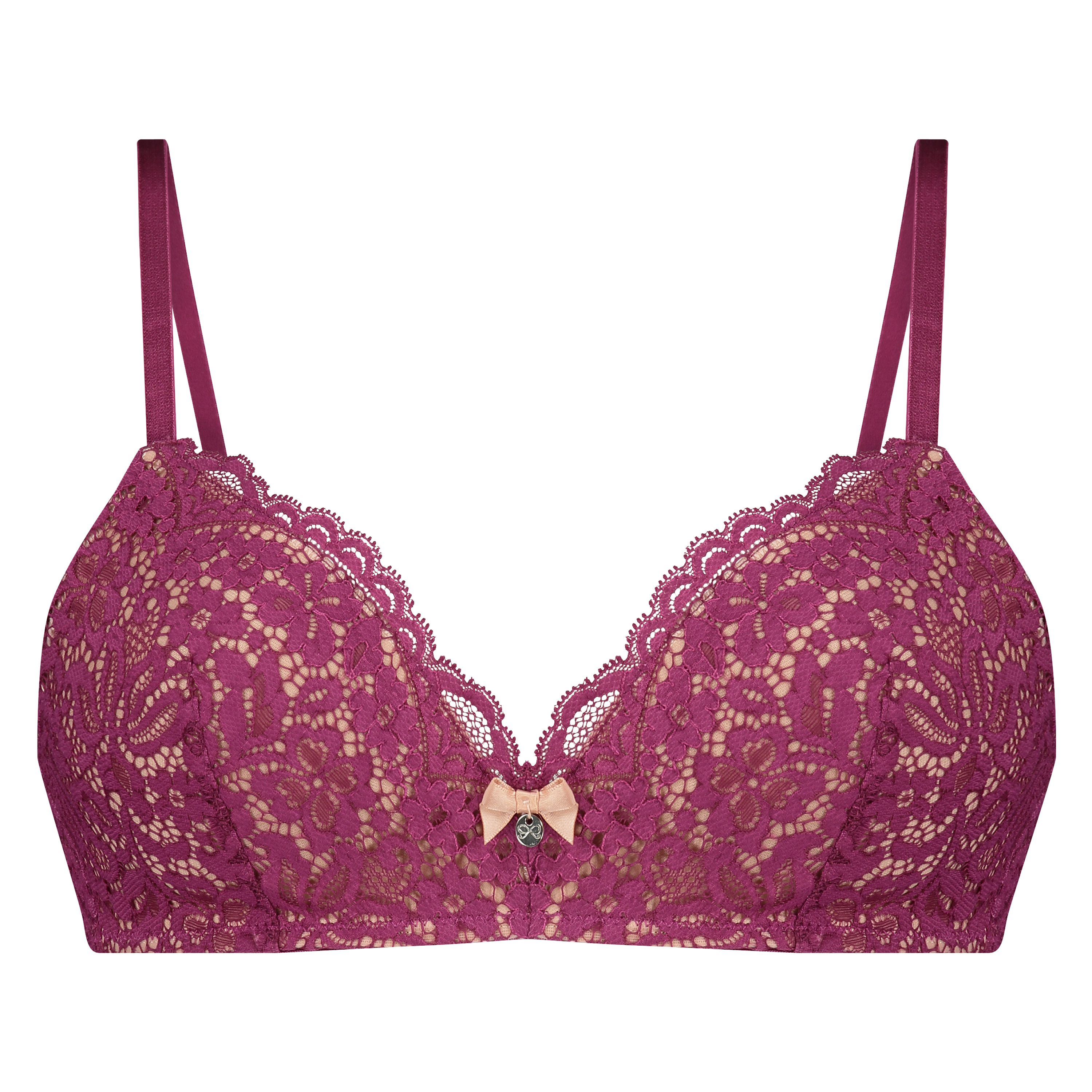 Rose Padded Non-Underwired Bra, Purple, main