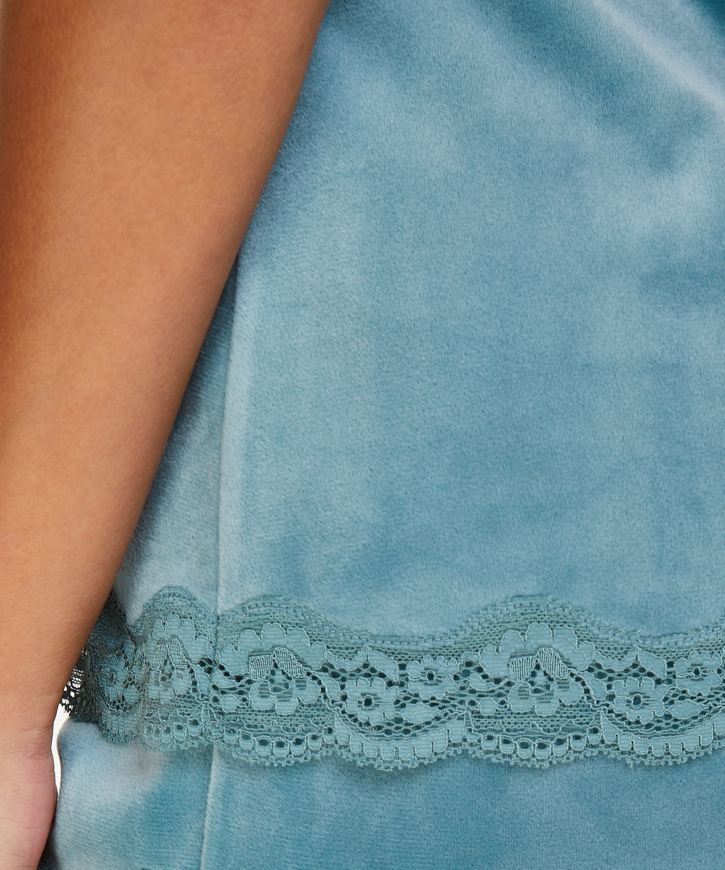 Velours Lace Cami Top, Green, main