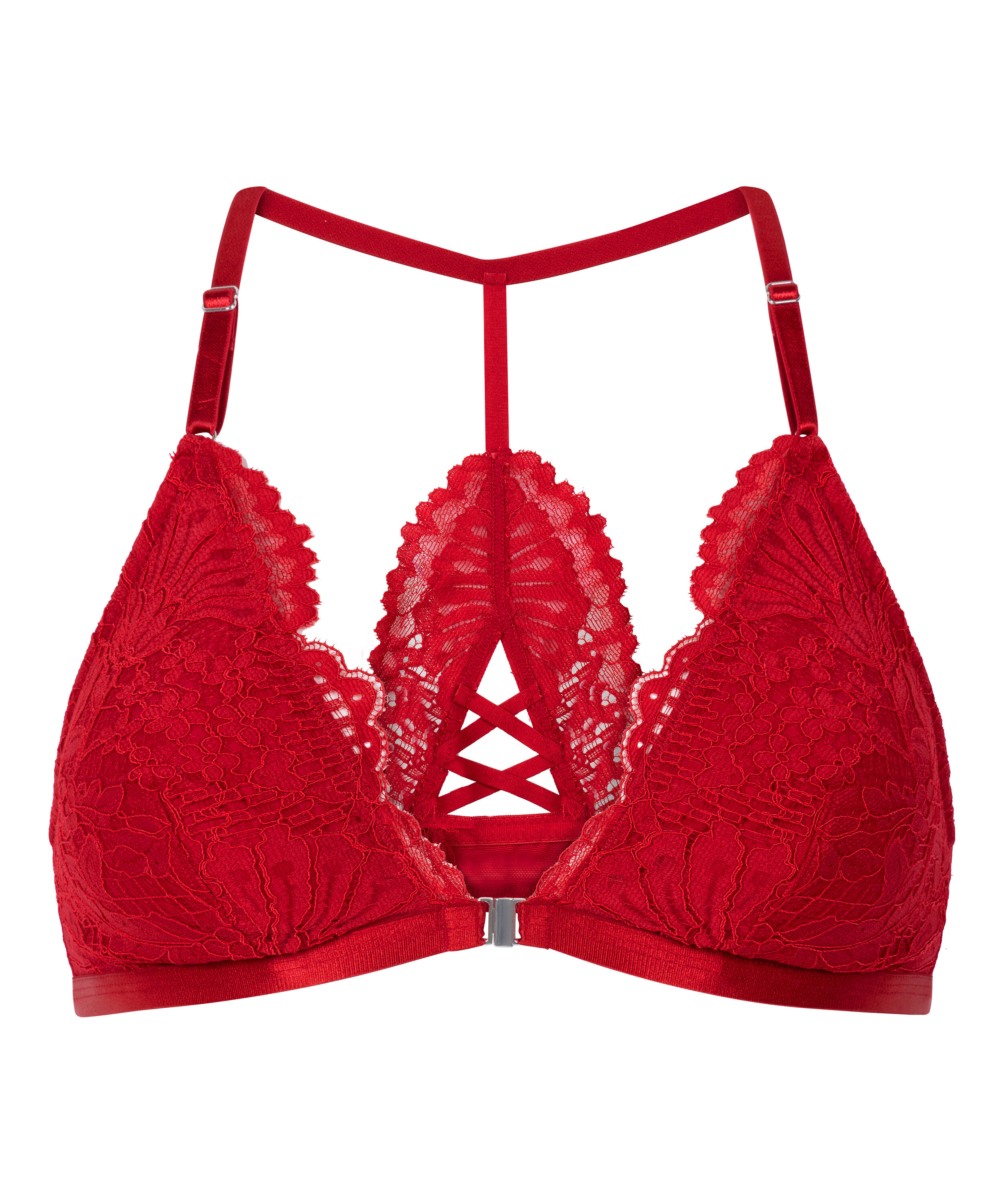 Whitney Triangle Bralette, Red