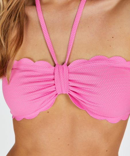 Scallop Bandeau Bikini Top, Pink