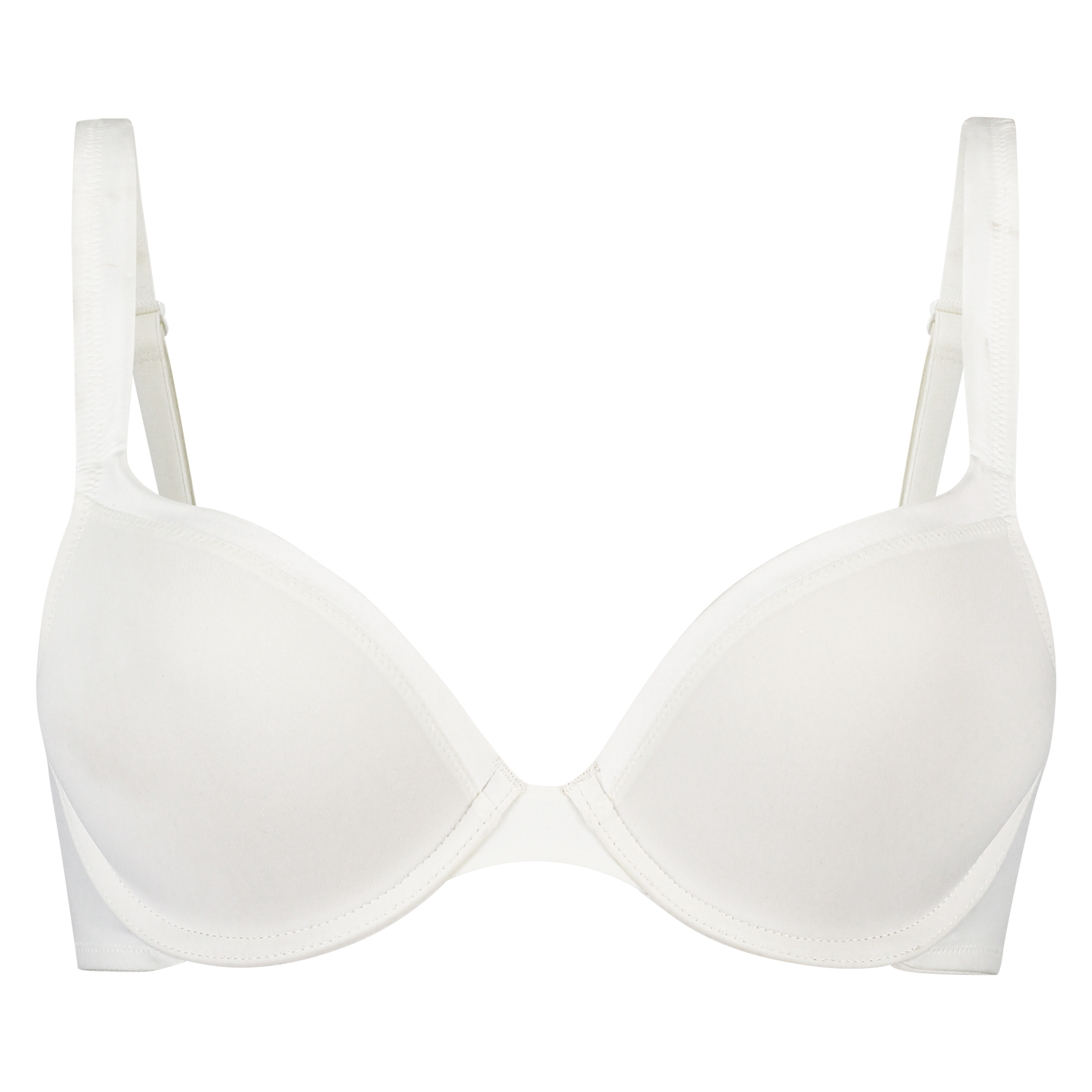 Padded Underwired Bra Satin Fleece, White, main
