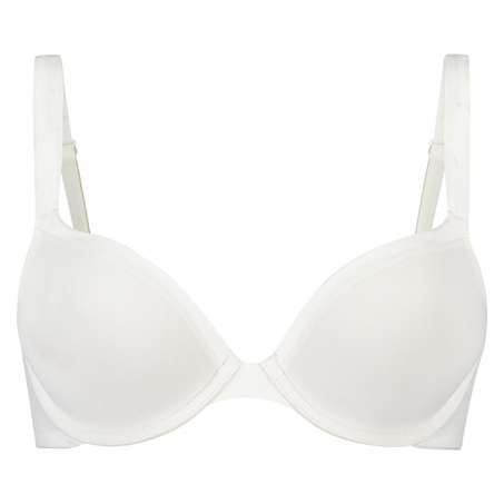 Padded Underwired Bra Satin Fleece, White