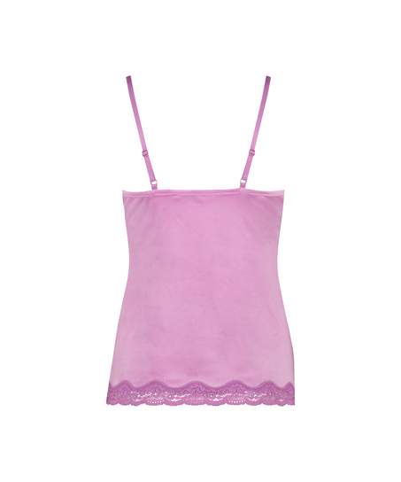 Velours Lace Cami Top, Pink