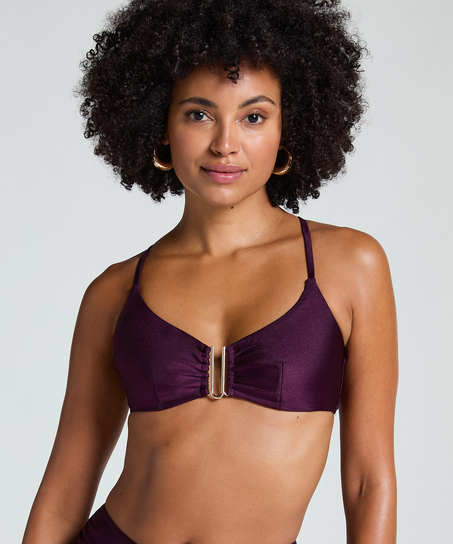 Costa Bikini Crop Top, Purple