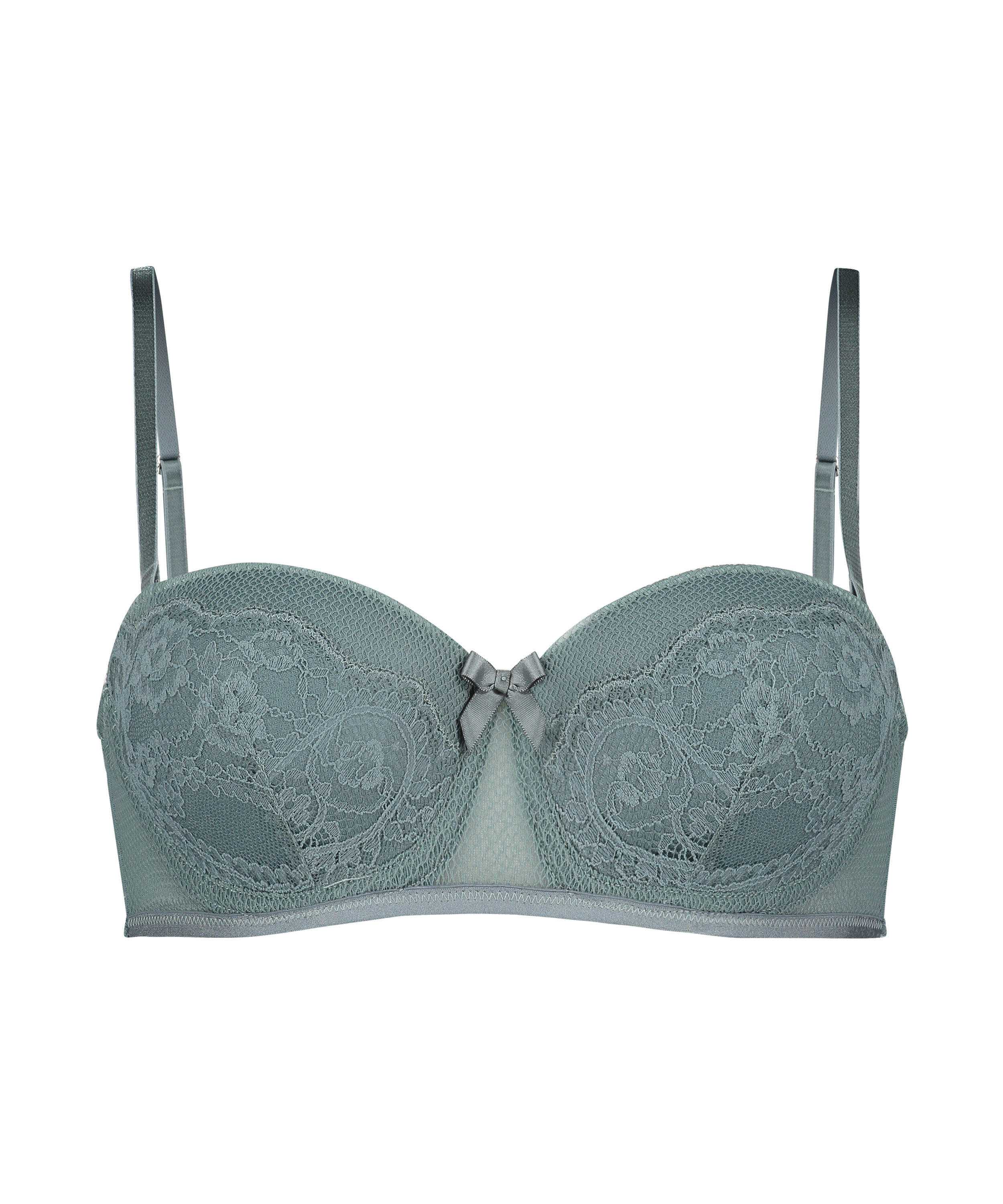 Sierra padded strapless underwired bra, Green, main