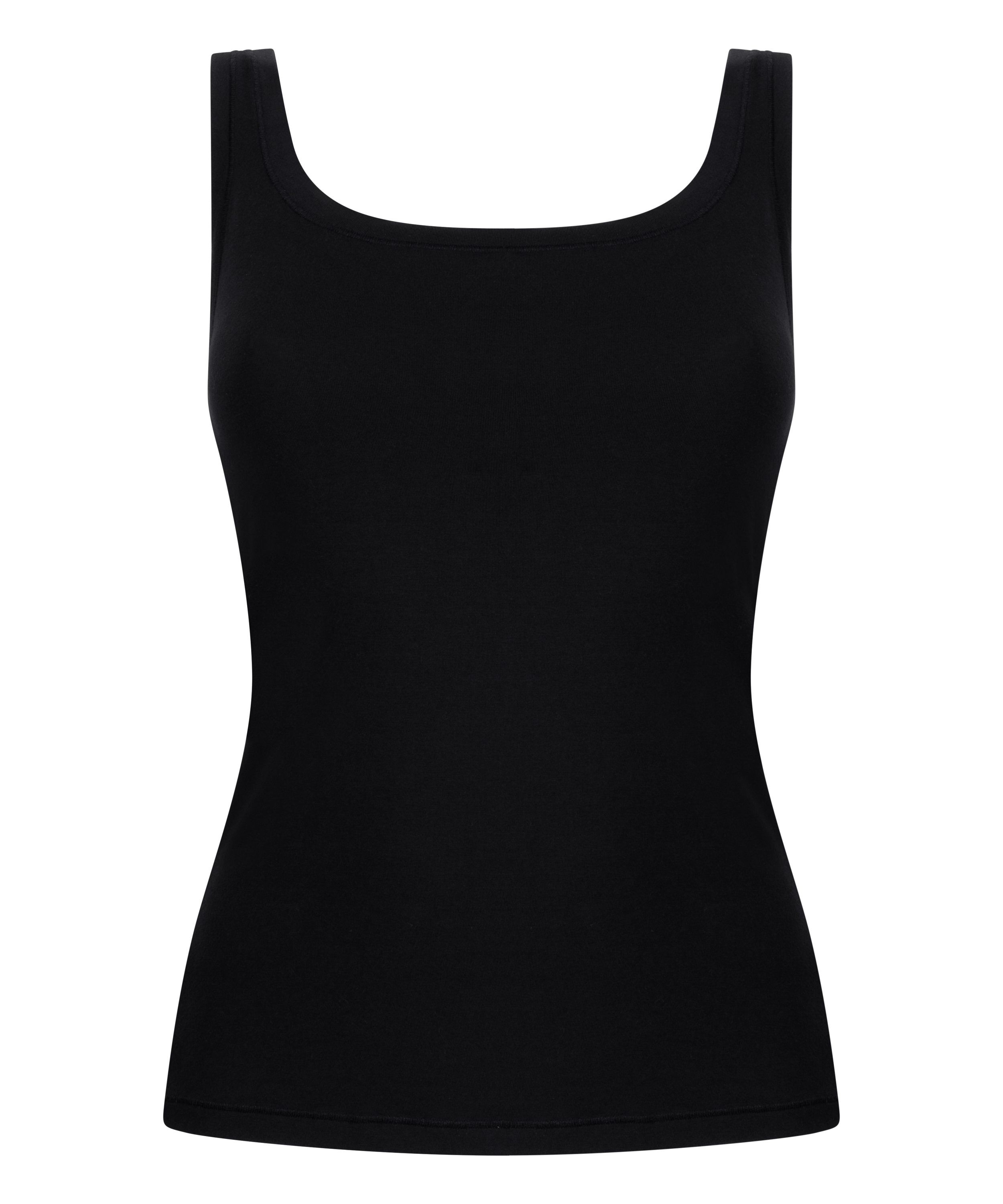 Singlet Tanktop Soft Cotton, Black, main