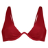 Pagoda non-padded underwired bikini top, Red