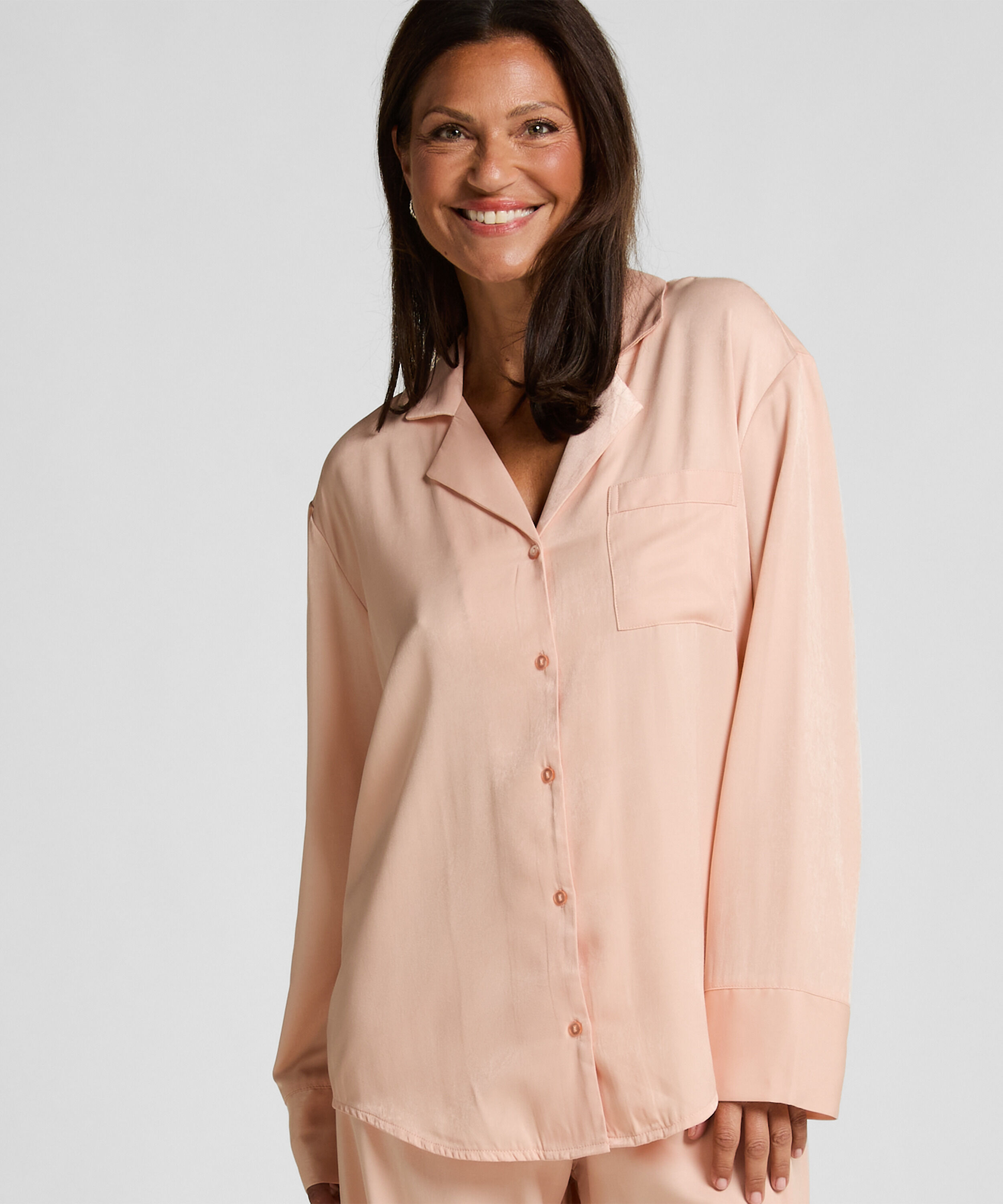 Ayla Satin Long-Sleeved Jacket, Orange