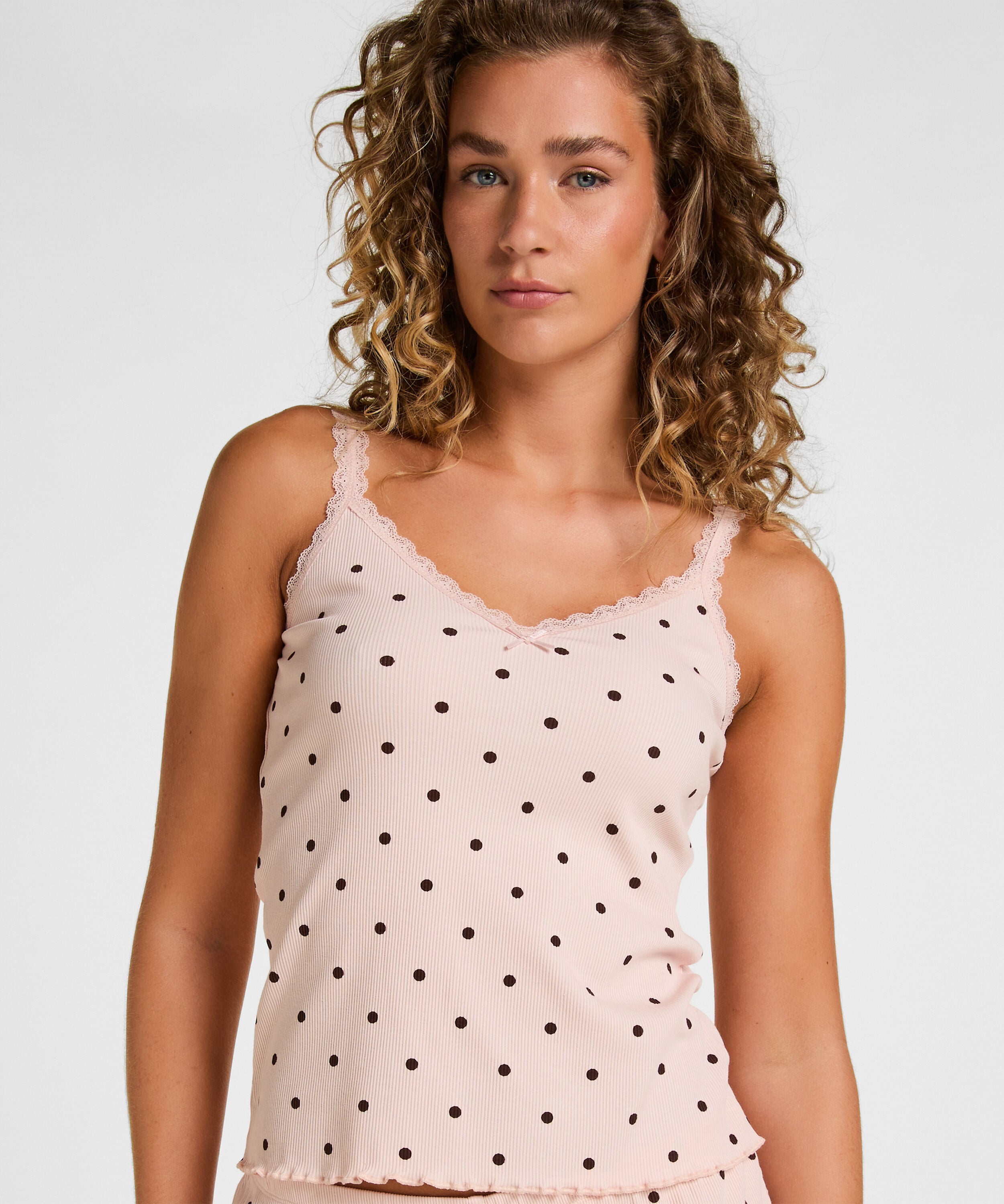 Singlet Rib Jersey Lace