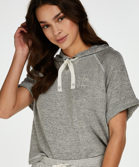 Short sleeved hoodie, Grey