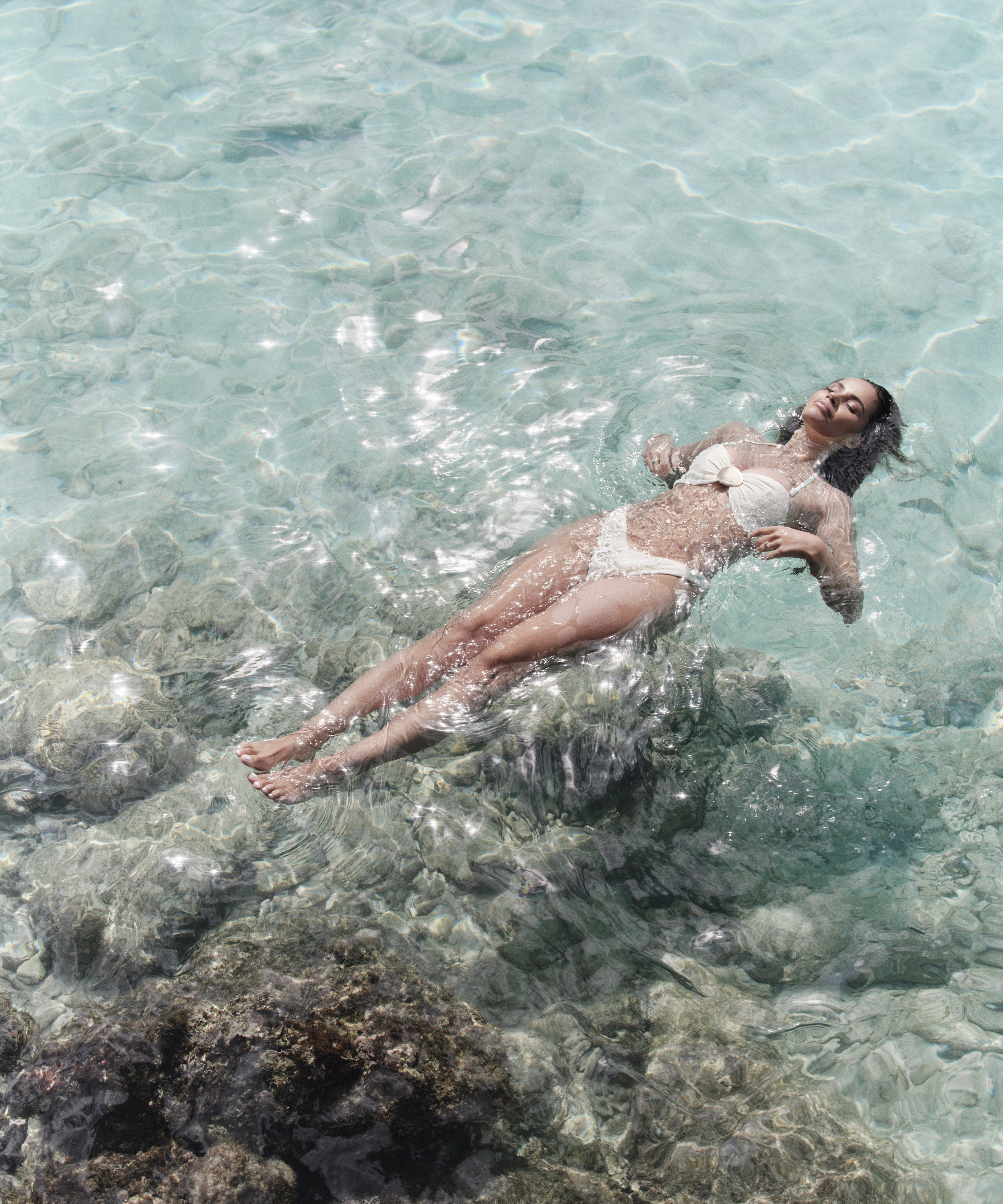 Cabo Bandeau Bikini Top, White, main