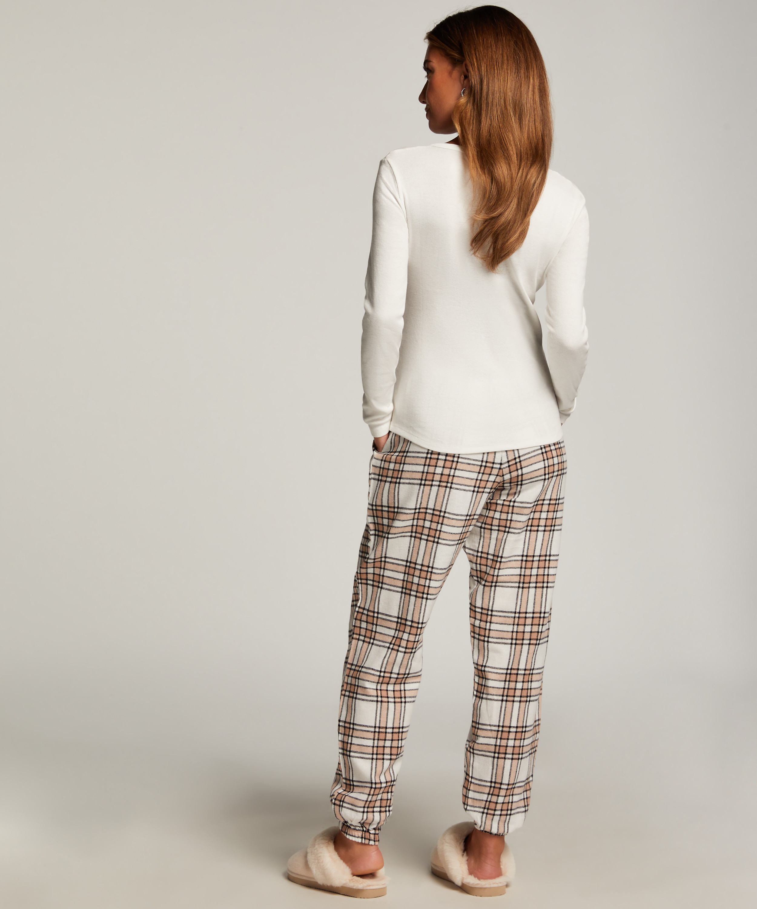 Long-Sleeved Pyjama Top, White, main