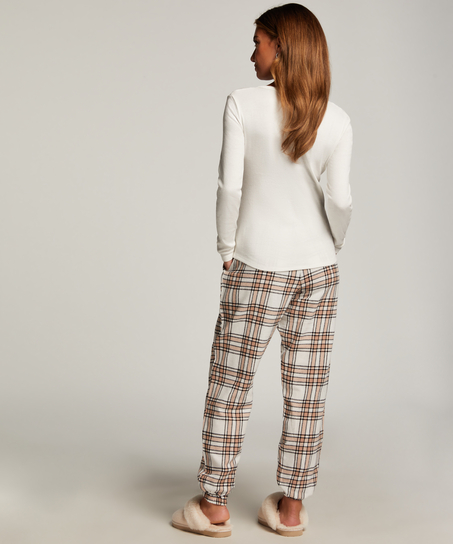 Long-Sleeved Pyjama Top, White