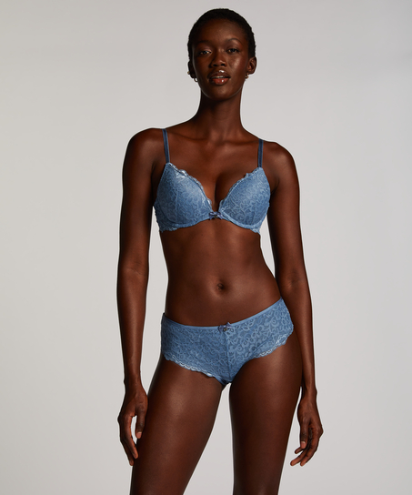 Marine Padded Underwired Push-Up Bra, Blue
