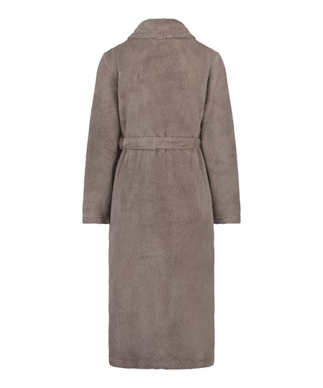Fleece Bathrobe, Beige