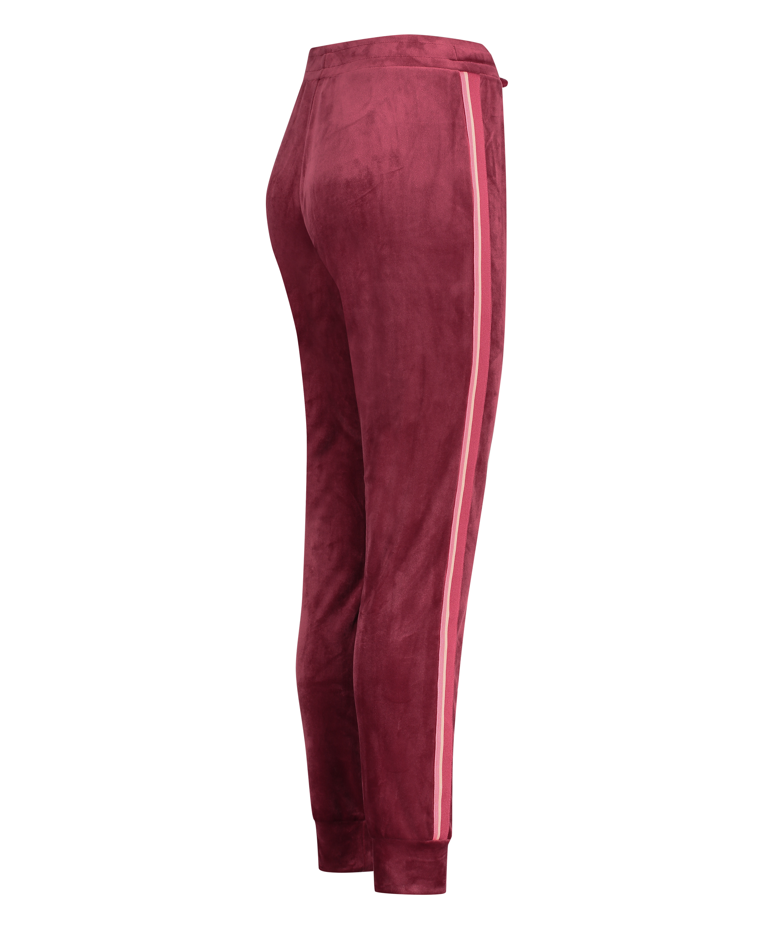 Striped Velvet Jogging Pants, Red, main