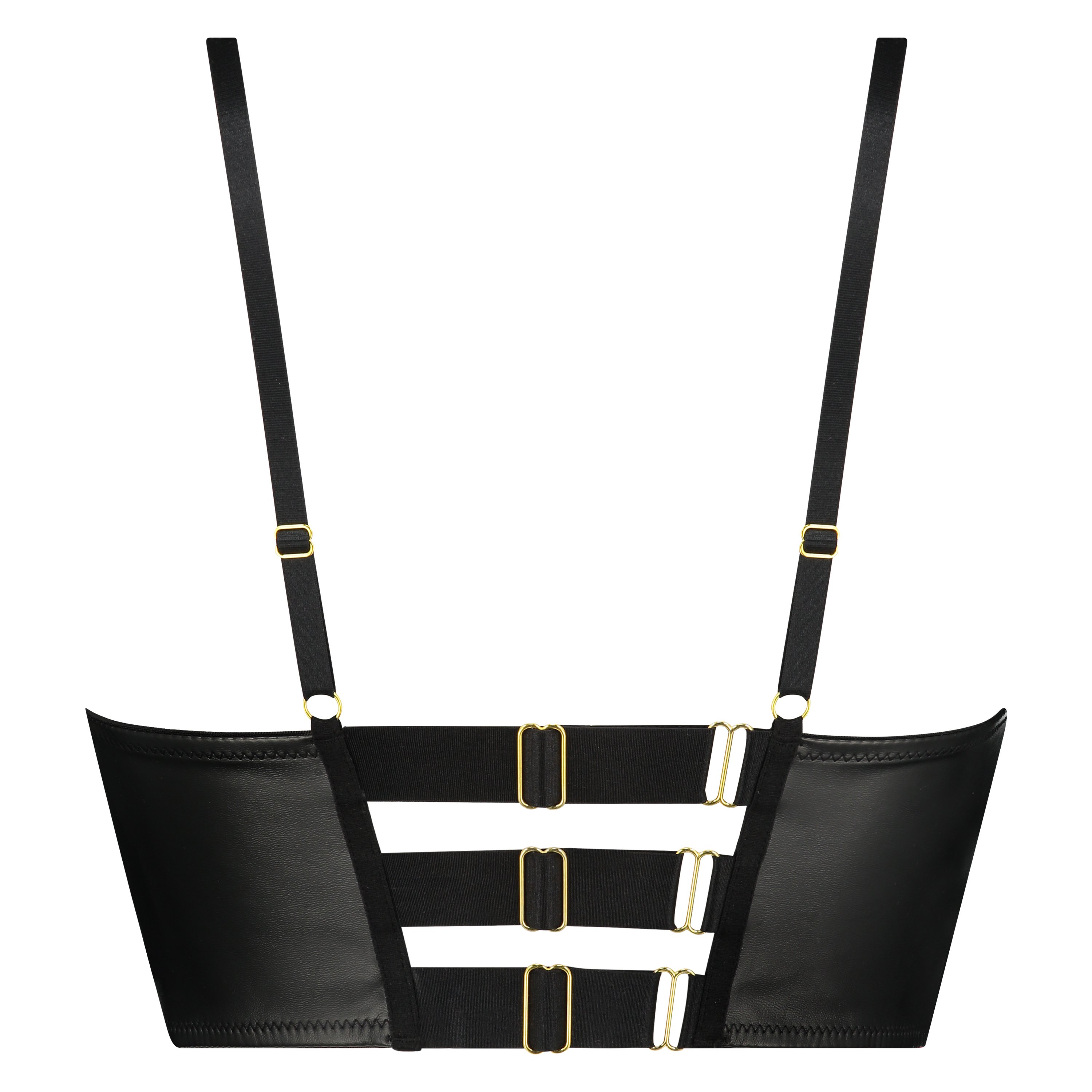 Talia Padded Longline Underwired Push-Up Bra, Black, main