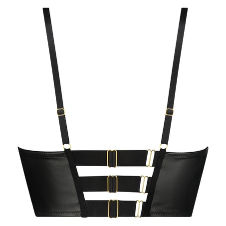 Talia Padded Longline Underwired Push-Up Bra, Black