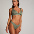 Scallop High-Leg Bikini Bottoms, Green