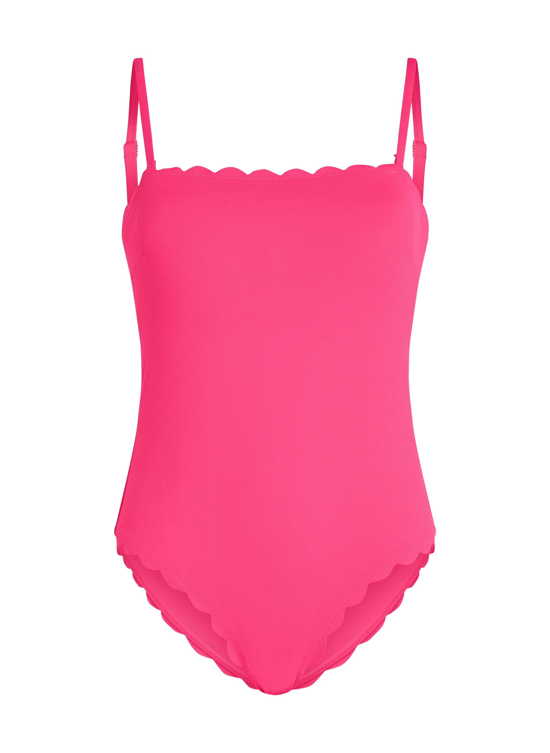 Bandeau Scallop Swimsuit, Pink, main