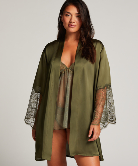 Satin Kimono, Green