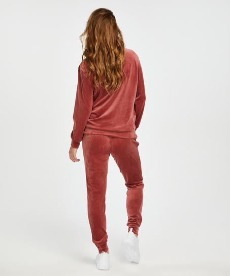 Velvet Maternity Jogging Pants, Pink