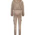 Velour Jumpsuit Hoodie, Brown