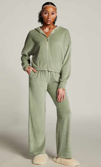 Velours Pyjama Pants, Green