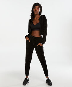 HKMX Velour sports bottoms, Black