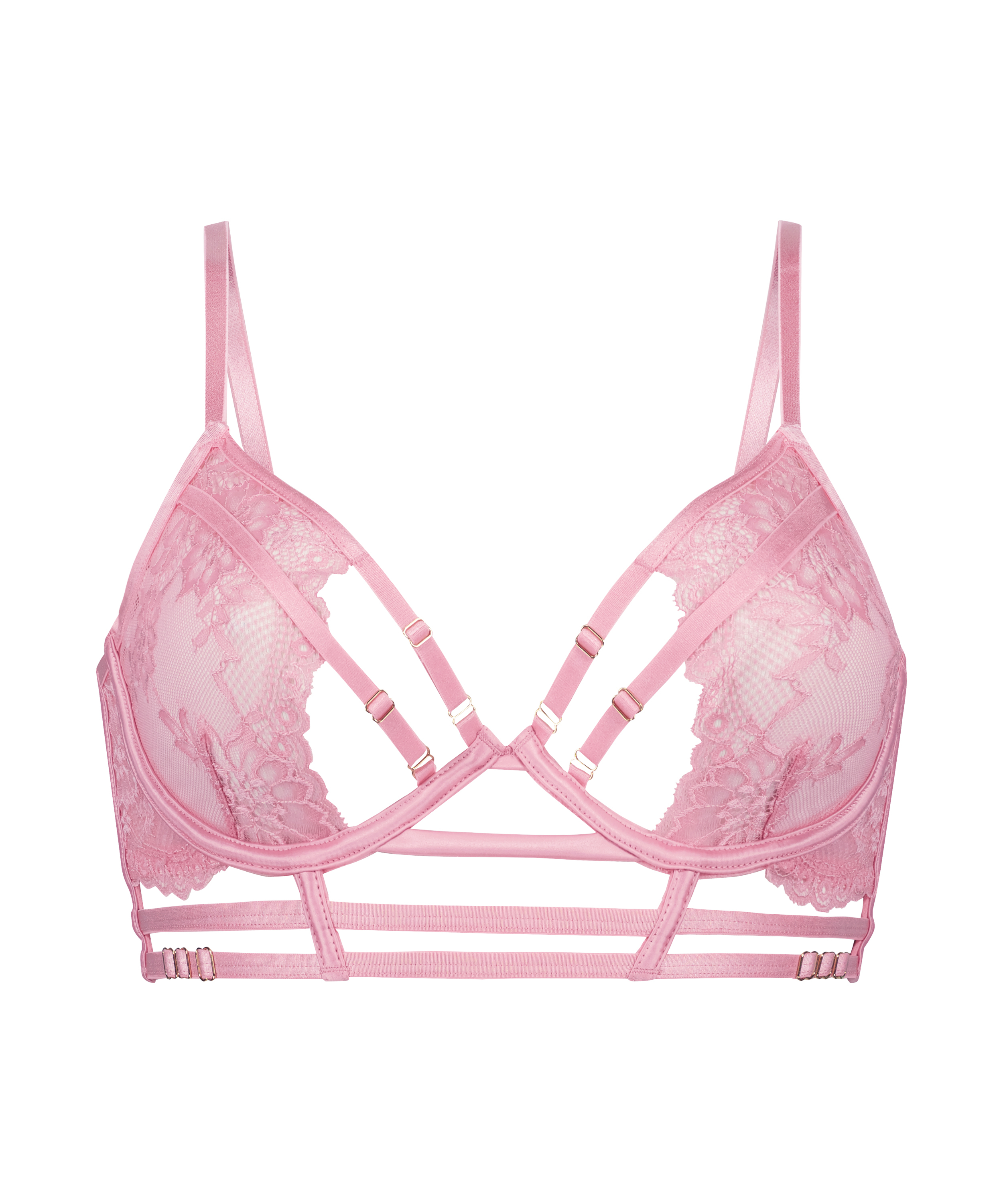 Roxanne Non-Padded Underwired Longline Bra, Pink, main
