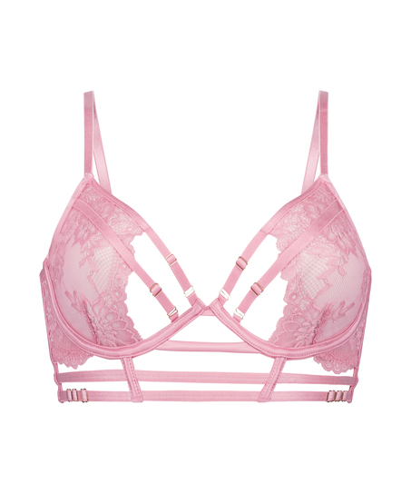 Roxanne Non-Padded Underwired Longline Bra, Pink
