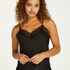Satin Lace cami top, Black