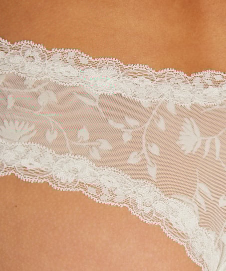 V-shape Mesh Brazilian, White