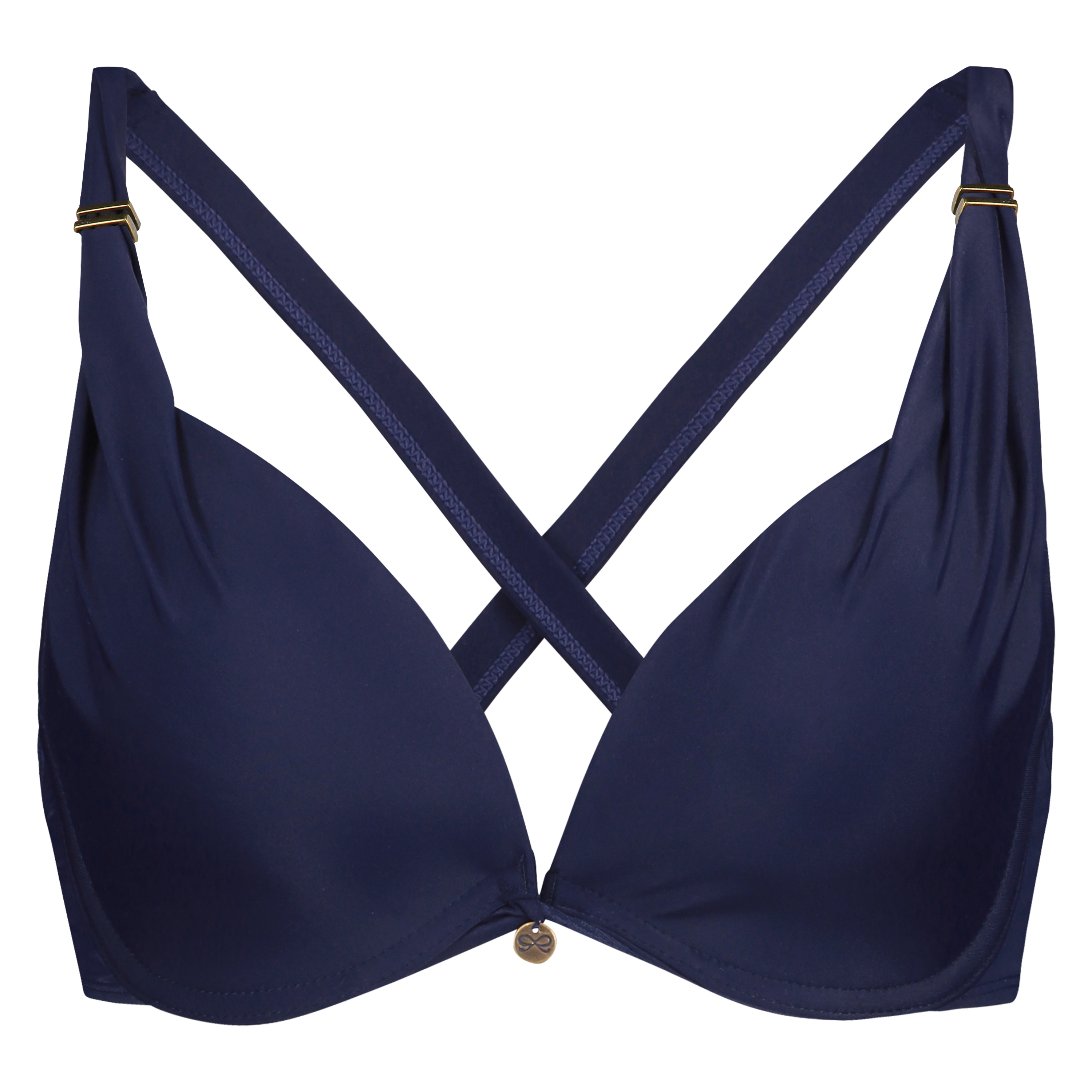 Sunset Dreams padded underwired bikini top Cup E +, Blue, main