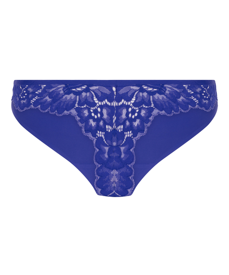 Lace Back Invisible Thong, Blue
